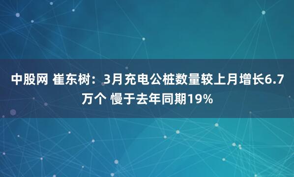 中股网 崔东树：3月充电公桩数量较上月增长6.7万个 慢于去年同期19%